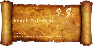 Vaszi Zoltán névjegykártya