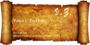 Vaszi Zoltán névjegykártya
